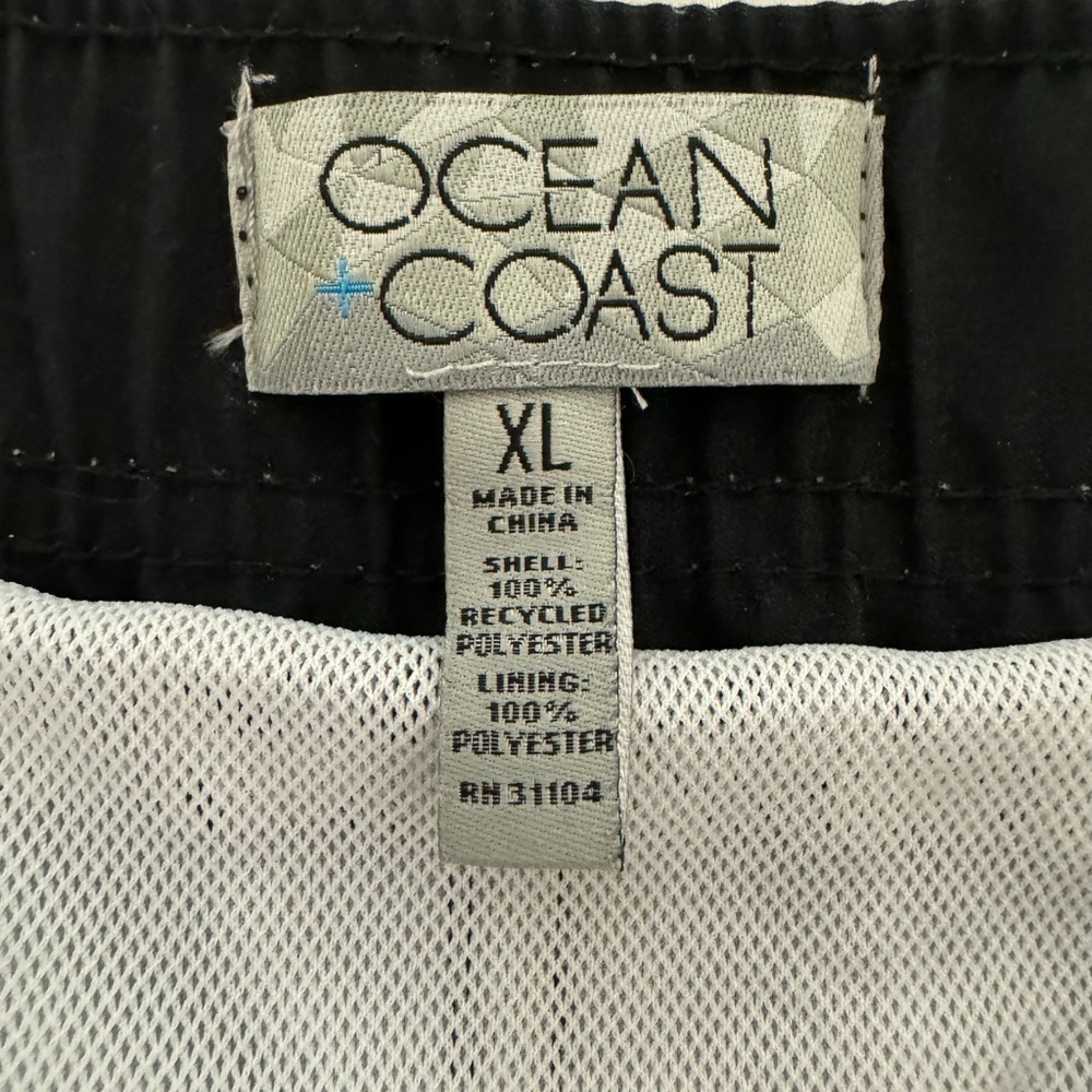 NWT Ocean Coast Mens Board Shorts Swim Trunks XL Blk/Gray/Green Camo Fish - Picture 5 of 10
